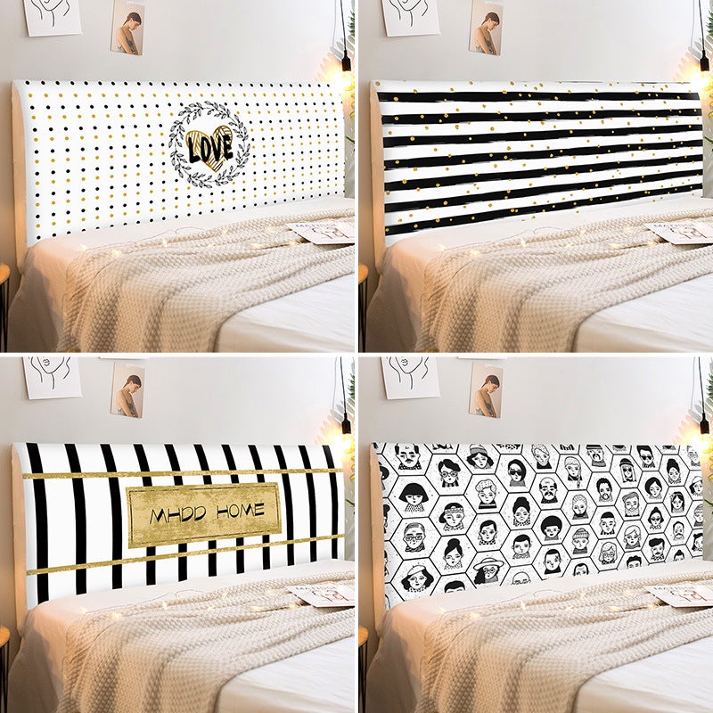 Casual Ins Cartoon Cute Bedside Cover 1.5M All-Inclusive Soft Bag Dustproof Protective Cover 1.8M Backrest Cover Cloth - Image 2