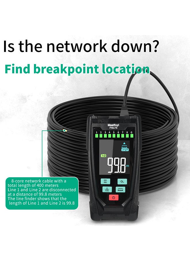 Generic FY8176 Network Cable Tester, Ethernet Cable Tester, Sensitivity Adjustable Handheld Portable Cable Tester, Fault Distance Location and Cable Length Test  - Image 3
