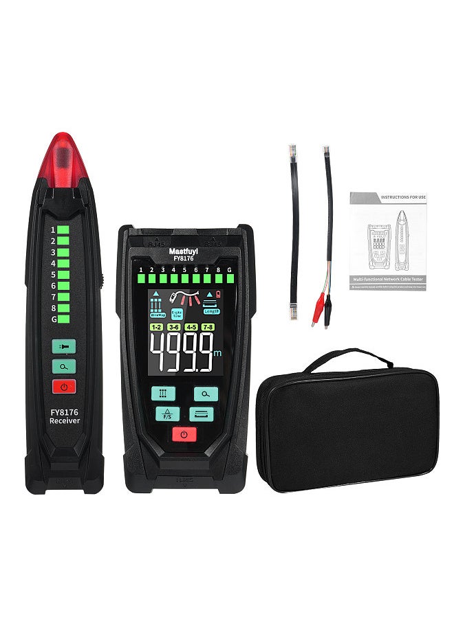 Generic FY8176 Network Cable Tester, Ethernet Cable Tester, Sensitivity Adjustable Handheld Portable Cable Tester, Fault Distance Location and Cable Length Test  - Image 4