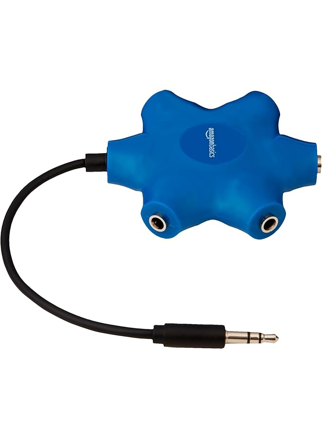 erorex 5 Way Multi Headphone Audio Splitter Connector Blue - Image 1