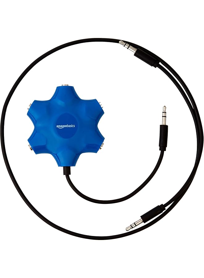 erorex 5 Way Multi Headphone Audio Splitter Connector Blue - Image 2