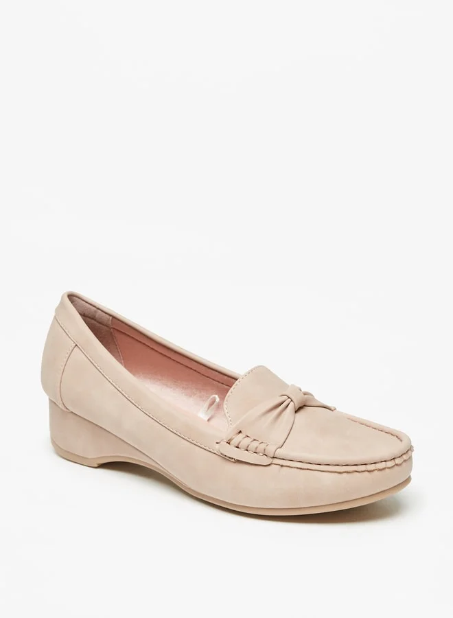 فلورا بيلا من شو إكسبرس Women's Bow Accent Slip-On Loafers With Wedge Heels