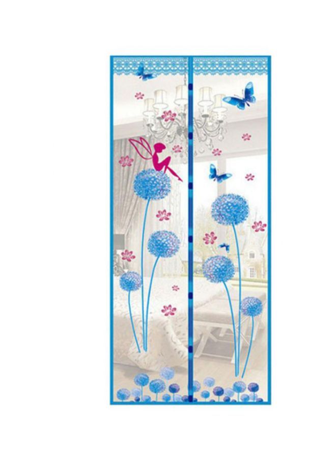 إسكدنيا ستارة باب للحماية من البعوض مزينة بطبعة أزرق/شفاف/زهري S