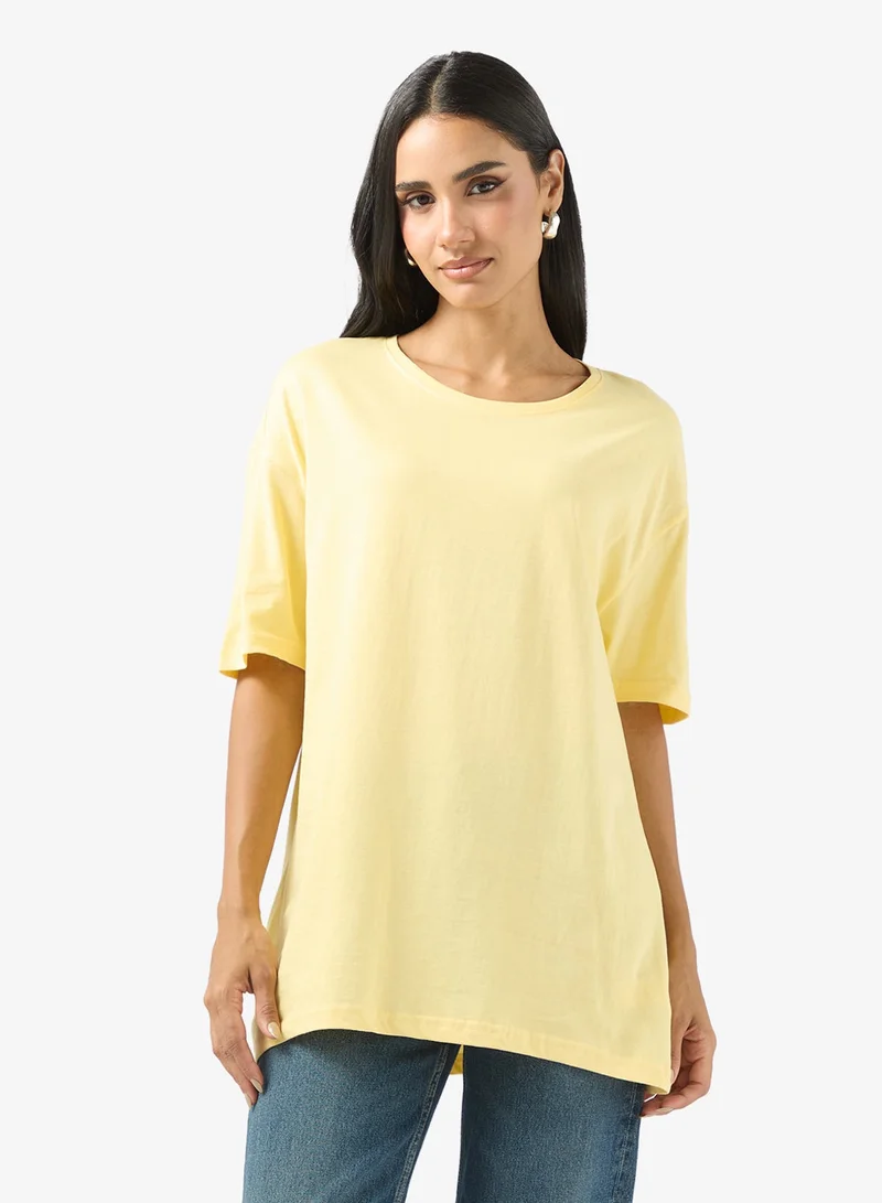 Ginger Cotton Oversize Minimalist Graphic T-shirt
