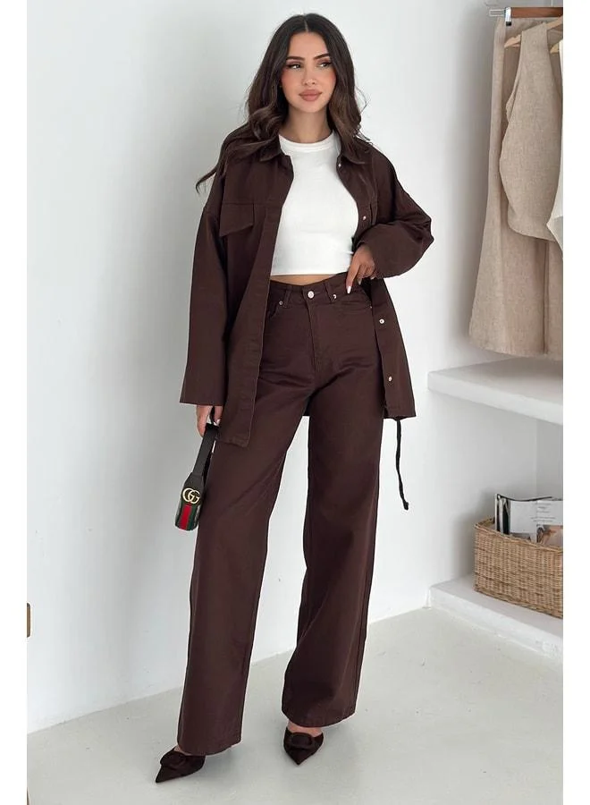 Noa Noa Women's Jacket & Trousers Set with Belt Detail – Urban & Sophisticated Style
