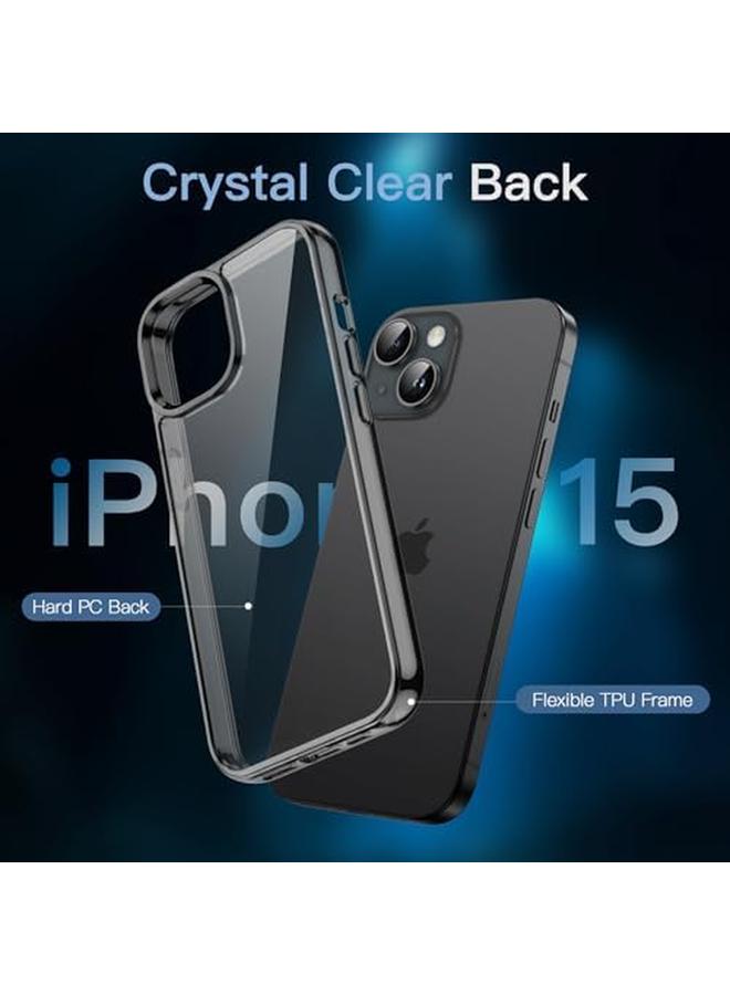 Jetech 5 In 1 Case For Iphone 15 6.1 Inch With 2 Pack Each Tempered Glass Screen Protector And Camera Lens Protector Non Yellowing Shockproof Bumper Phone Cover Black - Image 4