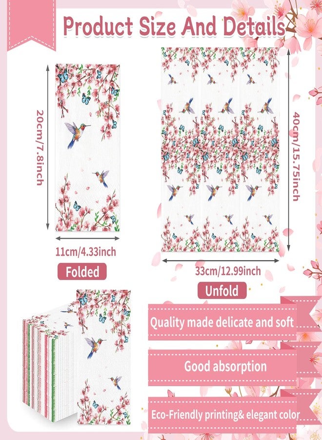 LTWQLing 50 Count Disposable Bathroom Hand Towels, Paper Guest Towels for Bathroom, Butterfly Flower Bird Napkin, Disposable Guest Napkins for Birthday and Holiday Party Supplies - Image 2