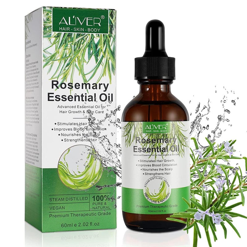 ALIVER NIFEISHI Rosemary Oil for Hair Growth, 100% Pure Organic Rosemary Oil for Eyebrow and Eyelash, Nourishes The Scalp, Improves Blood Circulation,Rid of Itchy & Dry Scalp 60ml - Image 1