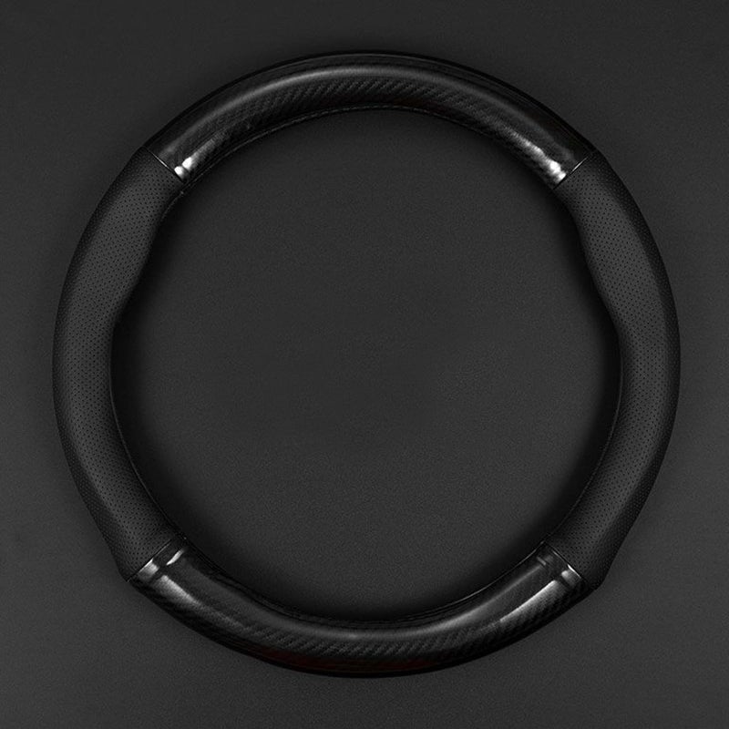 gunhunt 1 Pack Car Breathable Steering Wheel Cover Carbon Fiber NonSlip Steering Wheel Protector Wear Resistant Steering Wheel Sleeve Four Seasons Universal Steering Wheel Set Black Circular