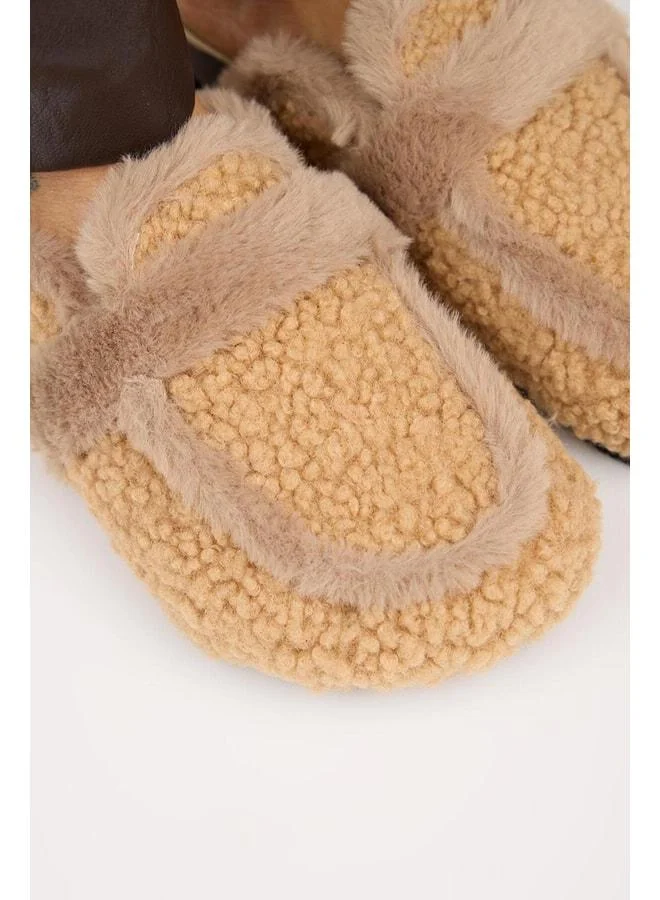 Manijero  Pelini Women's Teddy Flat Slipper - Caramel for Women | Best Price UAE