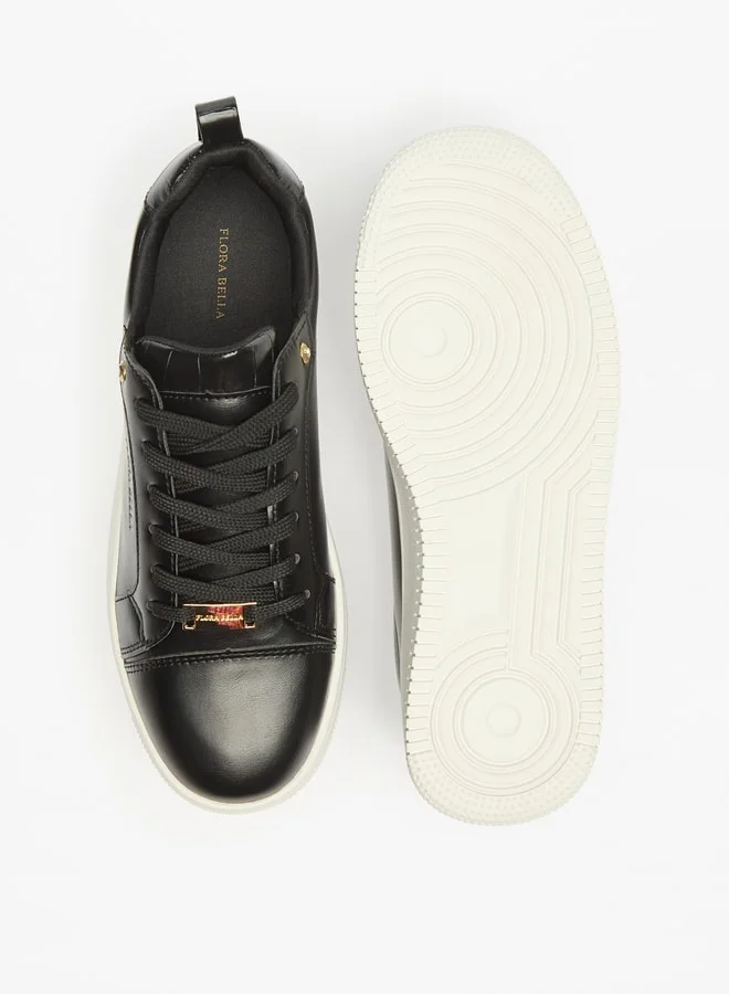 فلورا بيلا من شو إكسبرس Women's Solid Low Ankle Casual Sneakers Shoes With Lace-Up Closure