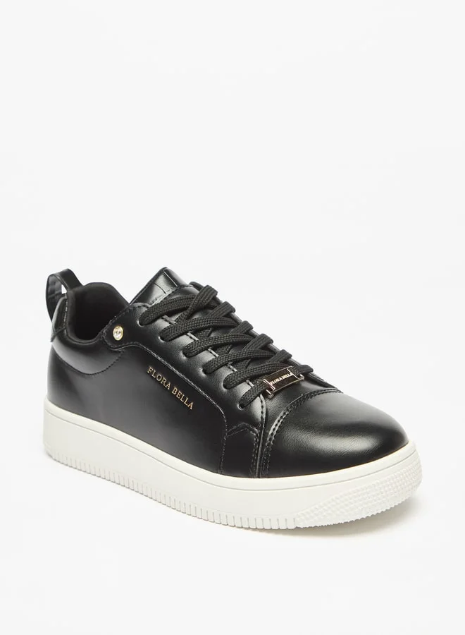 فلورا بيلا من شو إكسبرس Women's Solid Low Ankle Casual Sneakers Shoes With Lace-Up Closure