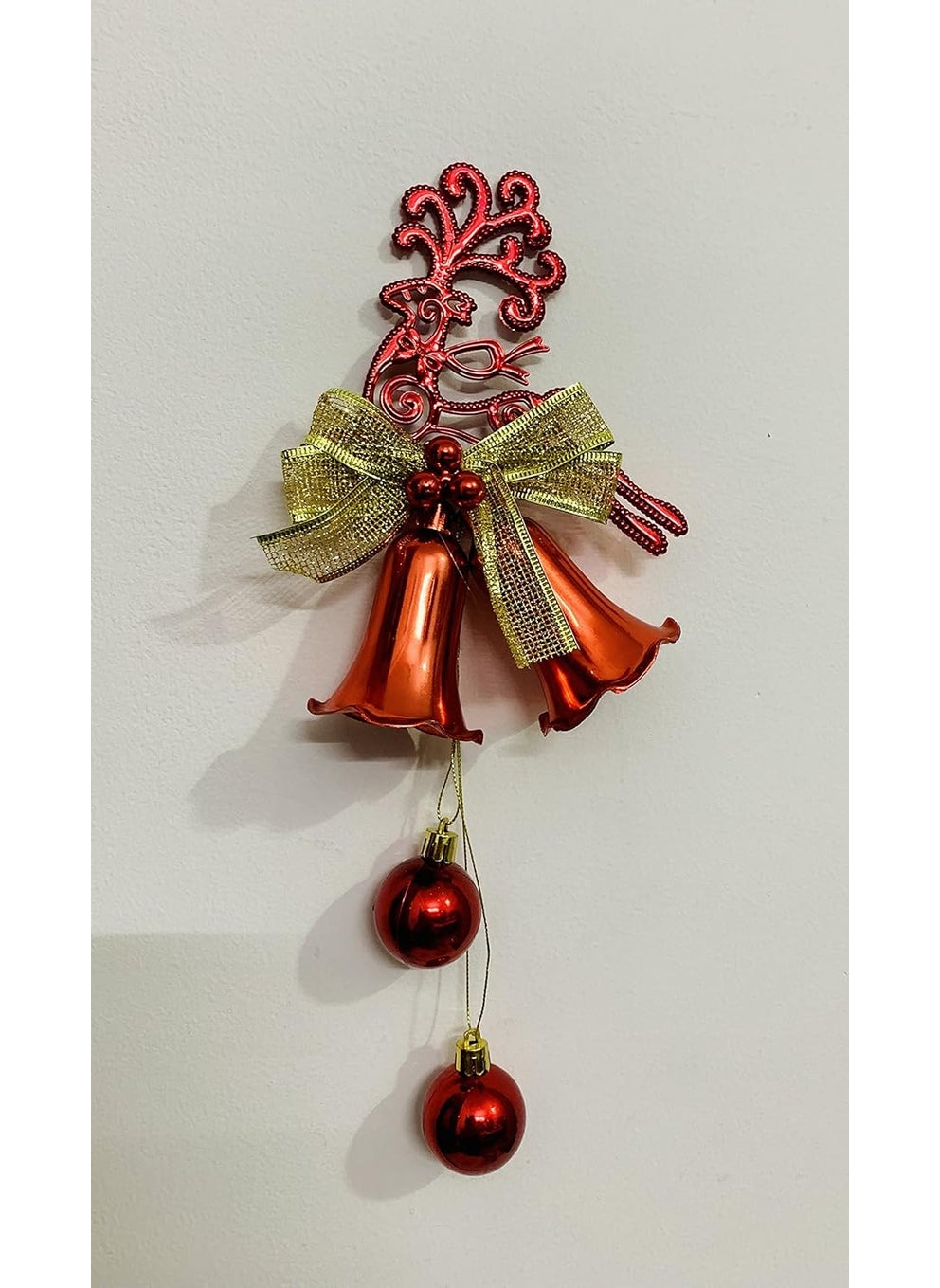 Lazybeee LAZYBEEE Red Reindeer Christmas Bell Hanging Christmas Tree Pendant Decorations Reindeer Christmas Reindeer Tree Decoration Ornaments Items Xmas Bell Pack of 1 Red 2  - Image 3