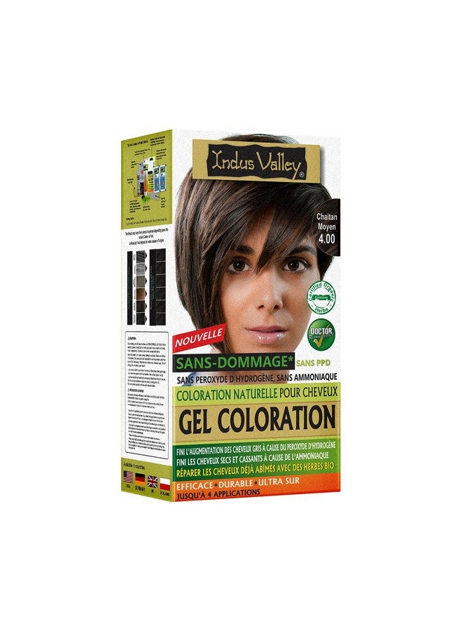 Indus Valley Damage Free Natural Gel Hair Colour For Women | Ammonia & Ppd Free Organic Hair Colour With 100% Grey Coverage, Long Lasting Conditioning Hair Color | Medium Brown 4.00-220 Ml - Image 2