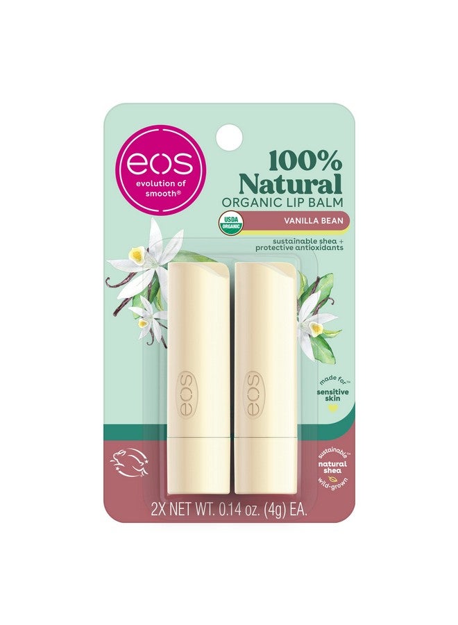 إي أو اس مرطب شفاه طبيعي وعضوي 100% من إي أو إس - برائحة الفانيليا، ترطيب يدوم طوال اليوم، موصى به من قبل أطباء الجلدية، 0.14 أونصة، عبوة من قطعتين - Image 1