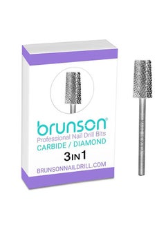 brunson Diamond Nail Drill Bits  Nail Drill File Bits for Gel & Natural Nails Cuticle Manicure Pedicure 3in1  - Image 1