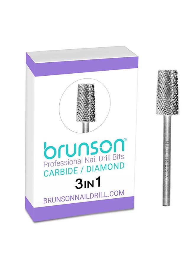 brunson Diamond Nail Drill Bits  Nail Drill File Bits for Gel & Natural Nails Cuticle Manicure Pedicure 3in1 - Image 1