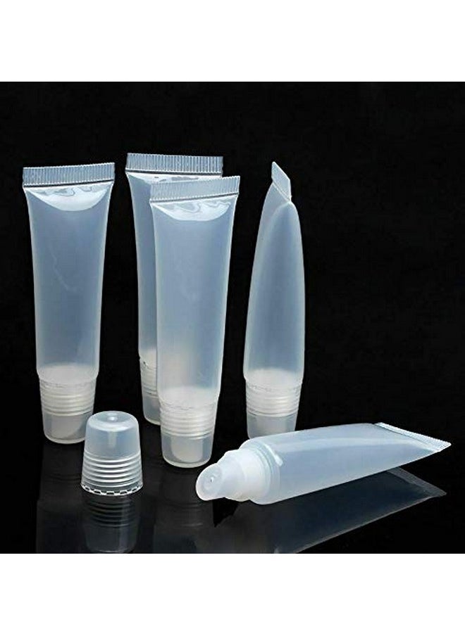Aoshang 10Pcs 8Ml Mini Refillable Empty Tubes Lip Gloss Balm Clear Cosmetic Containers Soft Tubes With 3Pcs Free 5Ml Plastic Syringes  - Image 2