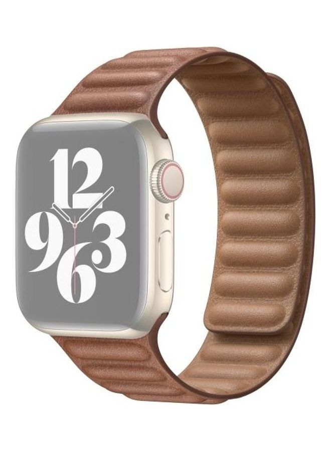 NIBEMINENT Replacement Watch Band For Apple Series 7 45mm/6 & SE 5 4 44mm/3 2 1 42mm Brown - Image 1