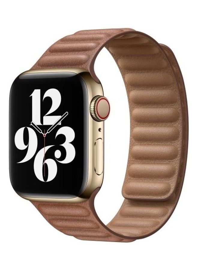 NIBEMINENT Replacement Watch Band For Apple Series 7 45mm/6 & SE 5 4 44mm/3 2 1 42mm Brown - Image 4