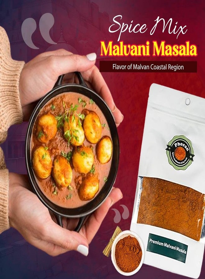 Phoran Malwani Masala 100 gram | Malvani Fish Fry/Curry | Malwani Chicken/Mutton | Malvani Usal/Birda Masala | sachets Pack | Versatile Spice for Curries | 100g (Pack of 1) - Image 2
