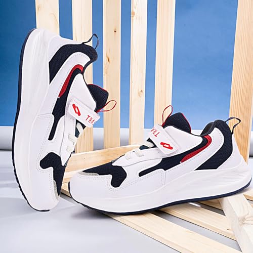 TRASE Next-II Kids Boys Sports Shoe |Running, Walking, All Day Casual Wear | White-Navy Blue, 11 UK - Image 4
