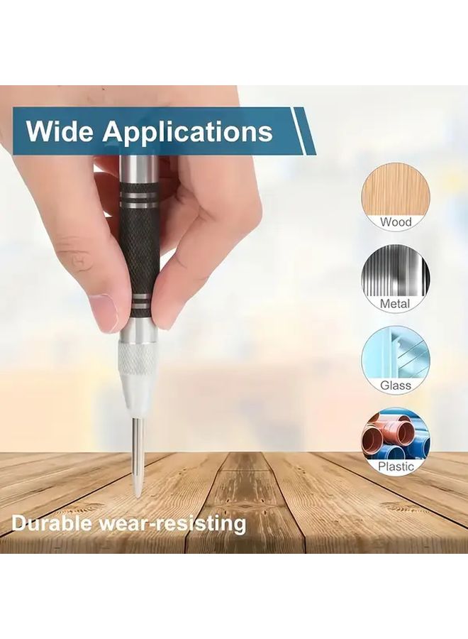 3 Pcs Heavy Duty Automatic Center Punch Set for Metal Wood Glass Plastic - Image 5