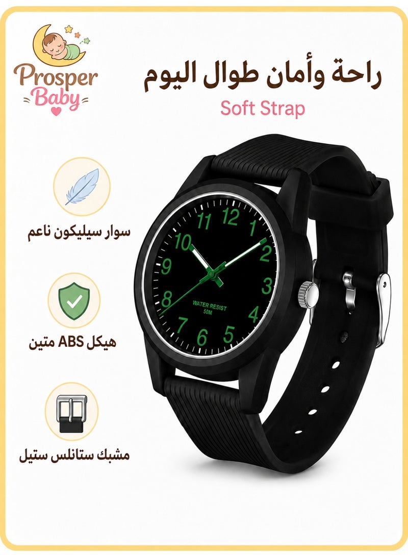 هيكما بلس ساعة أطفال تعليمية بعقارب للأولاد والبنات، قرص مضيء في الظلام، أرقام واضحة سهلة القراءة، حركة كوارتز يابانية، سوار سيليكون ناعم، مقاومة للماء 50 متر، للأعمار 4-12 سنة - Image 5