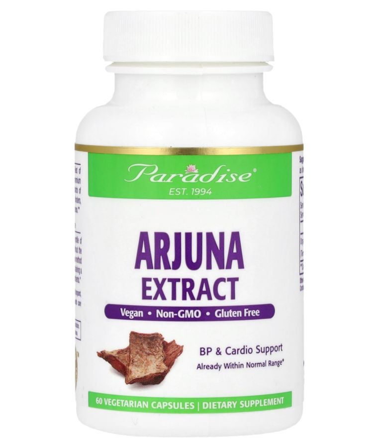 Paradise Herbs Arjuna Extract 60 Vegetarian Capsules (250 mg per Capsule)