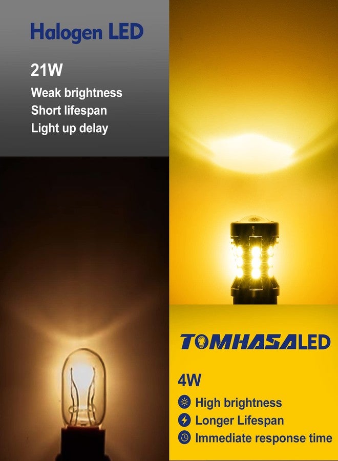 مصابيح تومهاسا 3157 LED لإشارات الانعطاف، لون أصفر كهرماني، 3056، 3156، 3057، 4157، مصابيح بديلة LED لإشارات الانعطاف الأمامية والخلفية، ومصابيح التوقف، ومصابيح الفرامل، عبوة من قطعتين - Image 2