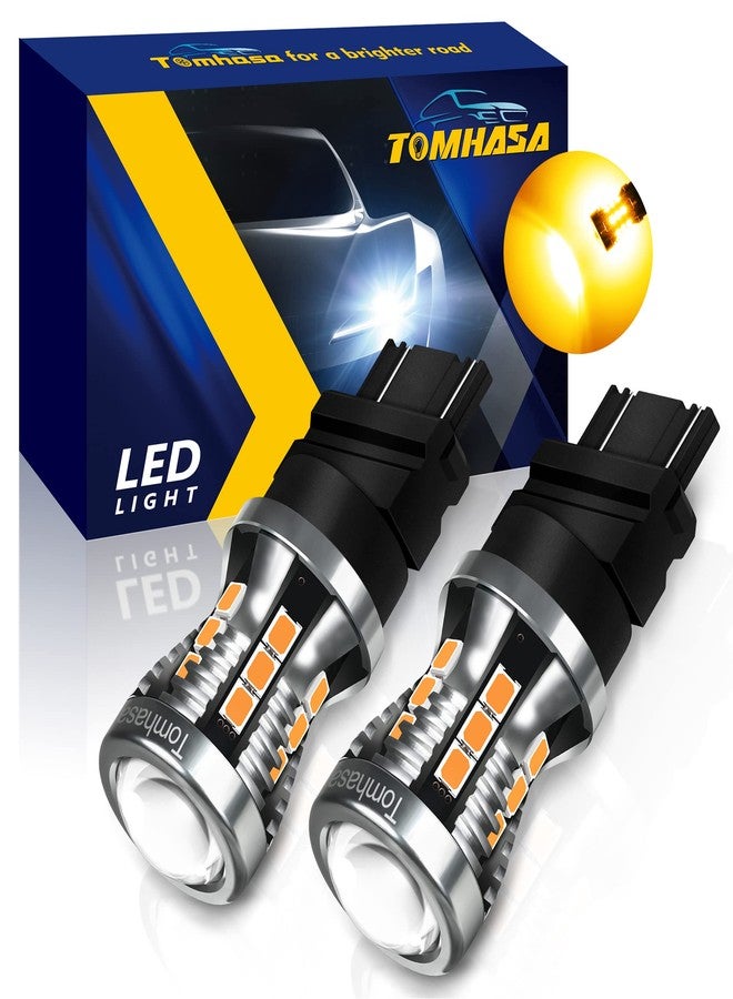 مصابيح تومهاسا 3157 LED لإشارات الانعطاف، لون أصفر كهرماني، 3056، 3156، 3057، 4157، مصابيح بديلة LED لإشارات الانعطاف الأمامية والخلفية، ومصابيح التوقف، ومصابيح الفرامل، عبوة من قطعتين - Image 1