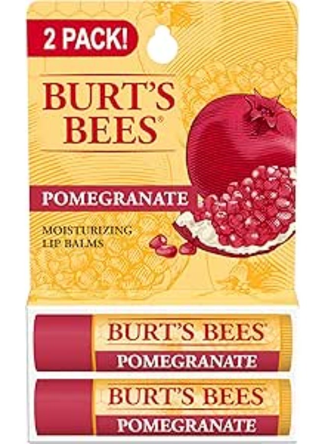 Burts Bees Pomegranate Moisturizing Lip Balm Twin Pack for Unisex - 2 x 0.15 oz
