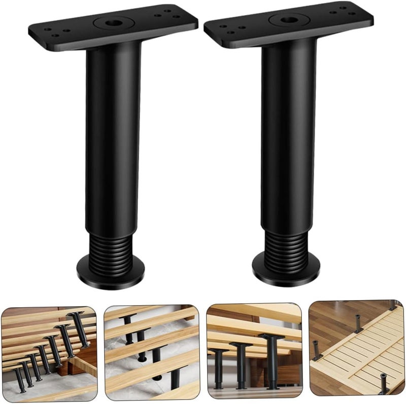 2pcs Adjustable Bed Support Legs Heavy Duty Replacement Parts for Bed Frame with Height Range to Furniture Reinforcement Kit for Enhanced Stability - Image 2