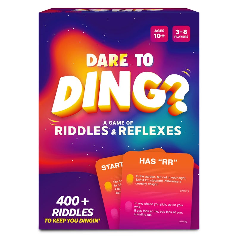 Gouda Games Dare to Ding Game of Riddles Reflexes Fastpaced Card Game Test Your Wits FamilyFriendly Game for Teens Families Adults Gifts for Ages 10 11 12 and Up 38 Players - Image 2