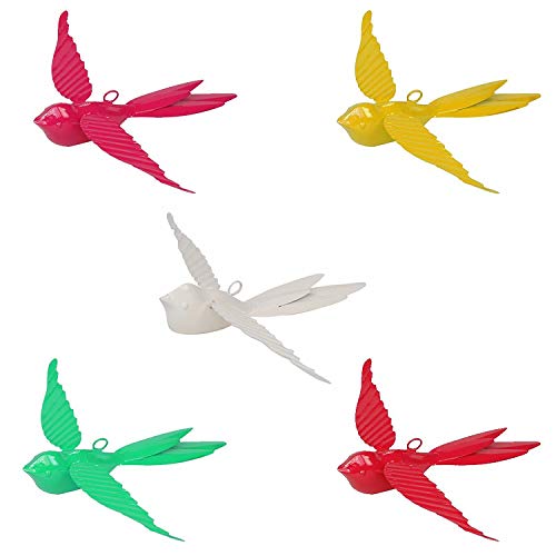 ELAN Hanging Decorative Rockstar Bird for Home Balcony and Garden Decor (Set of 5- Multicolour) - Image 5