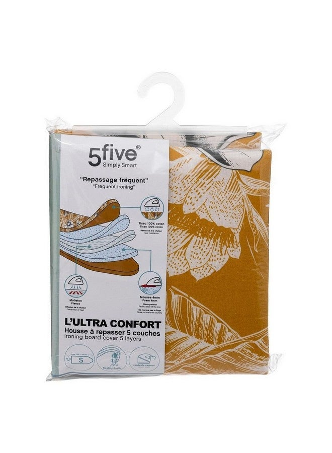 Five Simply Smart Ultra Floral Pattern 5-Layer Ironing Board Cover Yellow and White 105-110 x 30-40 cm 186109 - Image 2