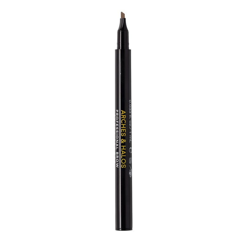 Arches & Halos Microblading Brow Shaping Pen - Fuller, More Defined Brow - Long-lasting, Smudge Resistant, Rich Color - Vegan and Cruelty Free Makeup - Neutral Brown - 0.026 oz - Image 1