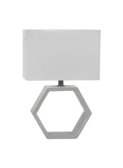 Mi Casa Modern Design Ceramic Table Lamp Light Grey Large 23 x 24 x 13 cm H4224L-1  - Image 1