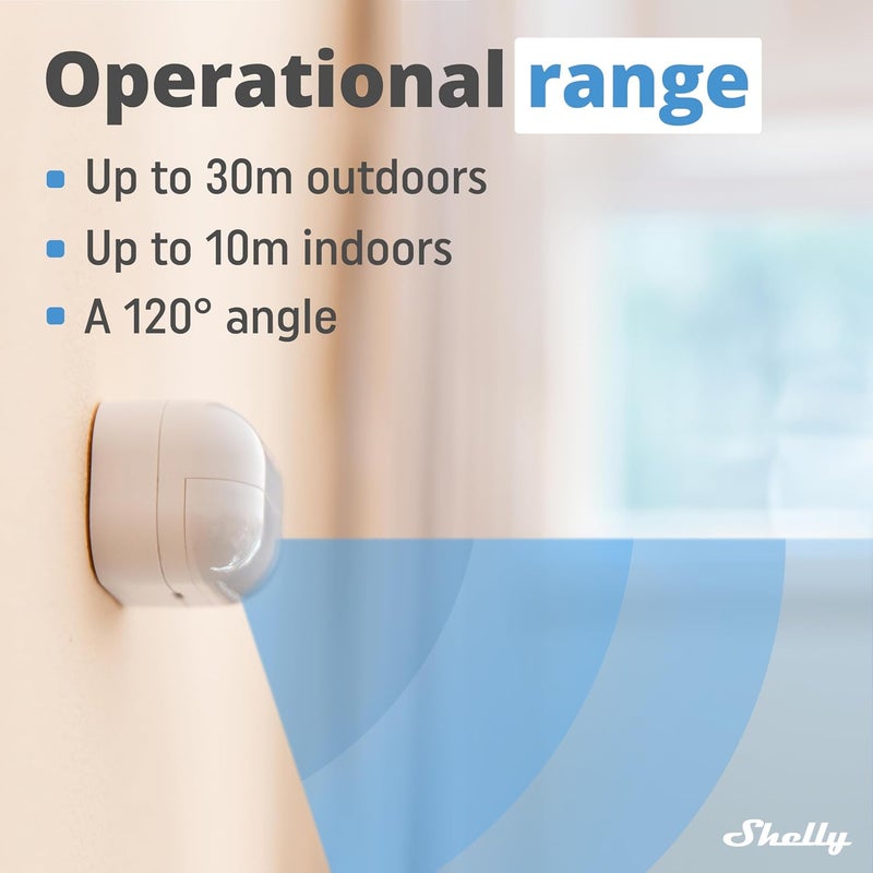 Shelly Blu Motion | Bluetooth Motion & Lux Sensor | Home Automation | No Hub Required | Compatible with Alexa & Google | iOS Android App | Long-Lasting Battery| Scene Activation | Range up to 9 meters - Image 4