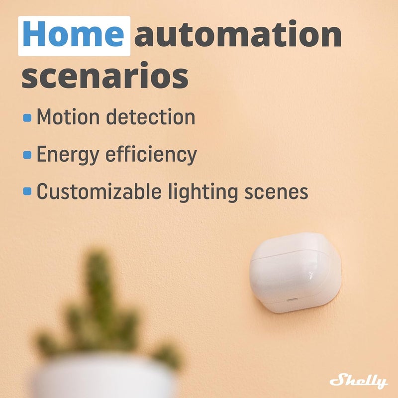 Shelly Blu Motion | Bluetooth Motion & Lux Sensor | Home Automation | No Hub Required | Compatible with Alexa & Google | iOS Android App | Long-Lasting Battery| Scene Activation | Range up to 9 meters - Image 3