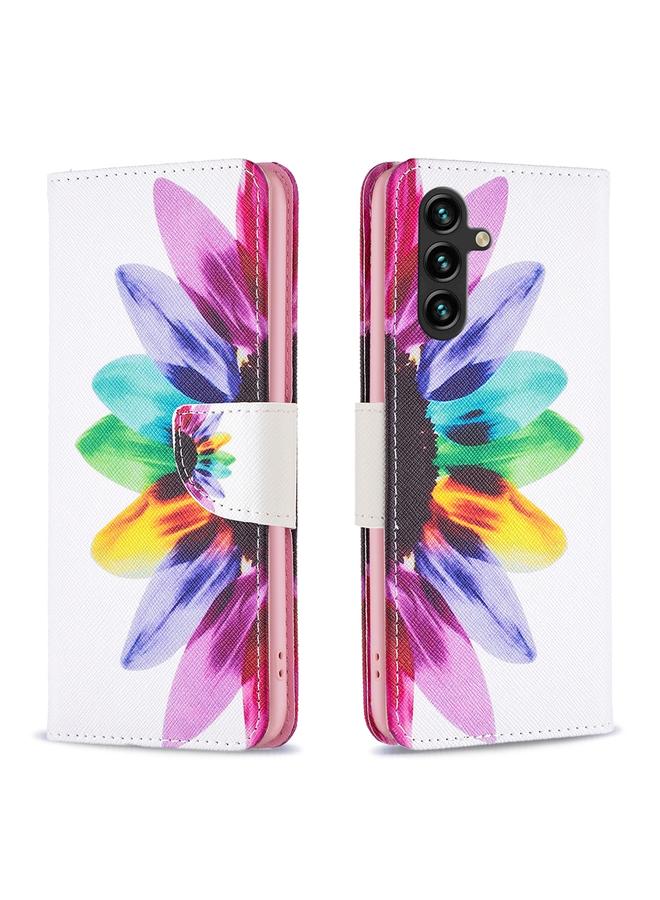 erorex Case For Samsung Galaxy A55 Colored Drawing Pattern Leather Phone Case - Image 1