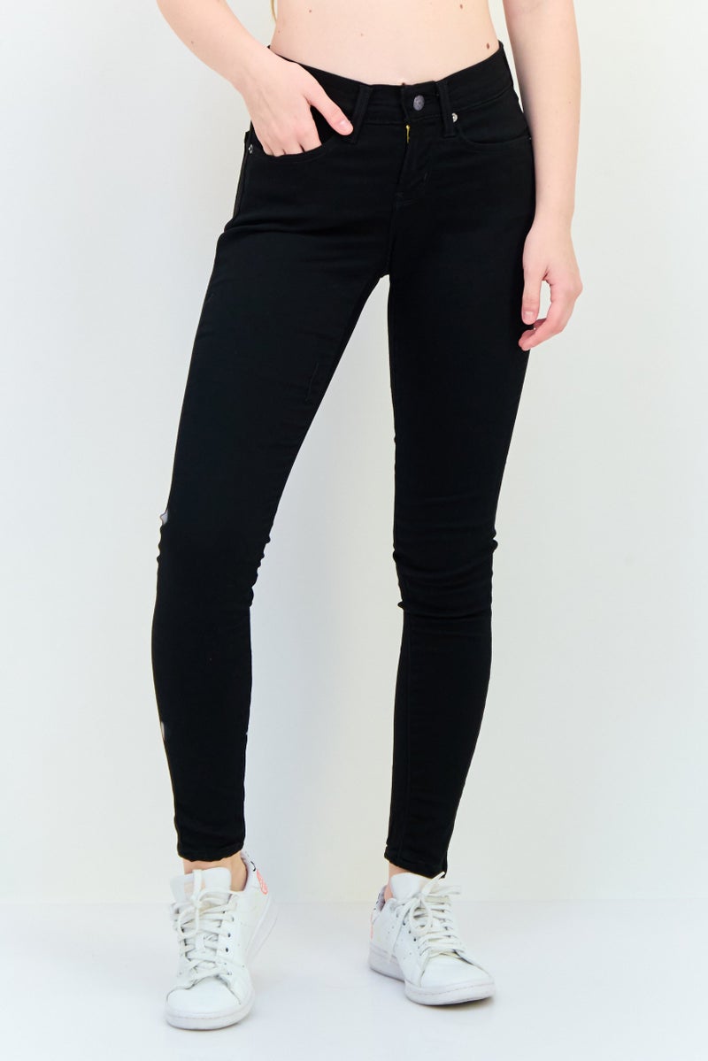 Levi's Women Super Skinny Fit Solid Pants, Black - Image 1