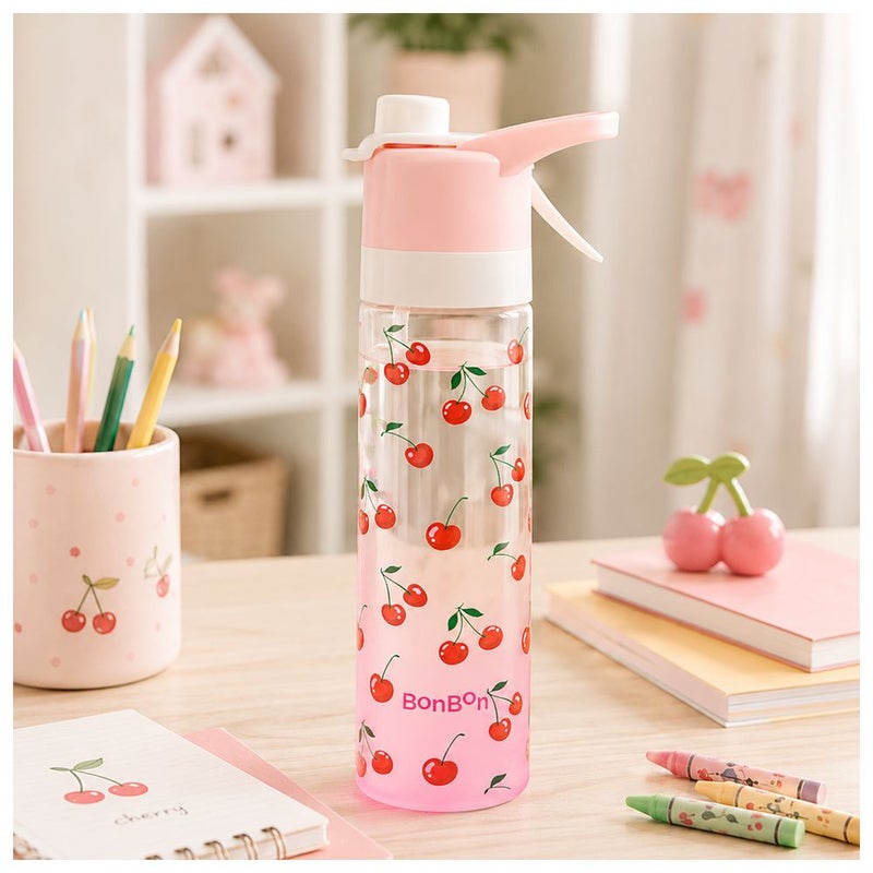 Bonbon - Tritan Kids Water Bottle With Cooling Spray - Cherries - 650 ml - Image 2