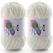 DAERBOF 2 Skeins Fluffy Chunky Yarn Chenille Chunky Yarn for Crocheting and Hand Knitting Soft Thick Bulky Yarn for Making Blankets Scarves Hats235oz 21312yds Cream White - Image 2
