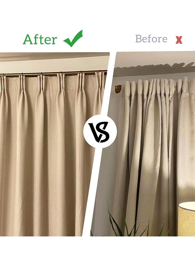 30 قطعة من خطافات ودبوس الستائر المصنوعة من الفولاذ المقاوم للصدأ للستائر المطوية ذات 4 شوكات ومشابك طيات قابلة للضغط للنوافذ والأبواب وستارة الحمام - Image 4