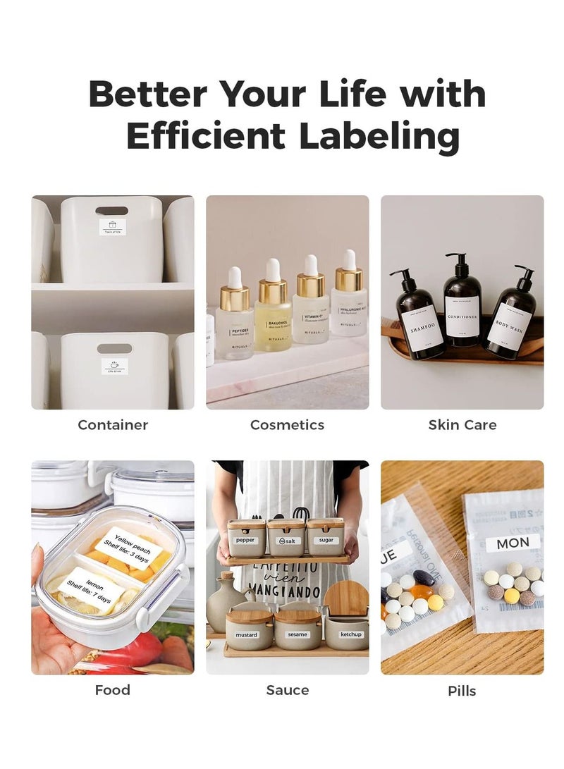 Arabest Label Makers Machine, 0.6 Inch Rechargeable Mini Labeler,Portable Bluetooth Wireless Label Printer Handheld, Multiple Templates Inkless for Phone Office Home Organization - Image 4