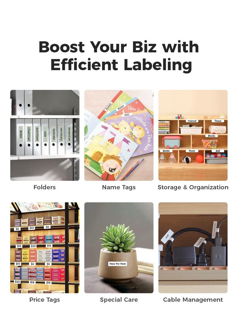 Arabest Label Makers Machine, 0.6 Inch Rechargeable Mini Labeler,Portable Bluetooth Wireless Label Printer Handheld, Multiple Templates Inkless for Phone Office Home Organization - Image 5