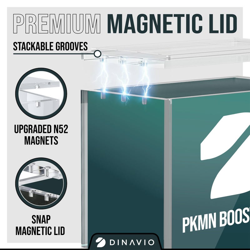 Dinavio Crafthouse PKMN Booster Box Case Acrylic Display Stackable - 8mm + 5mm Ultra Thick Acrylic with N52 Strong Magnets - PKMN Booster Box Case Protector - Compatible with PKMN Booster Boxes - Image 5