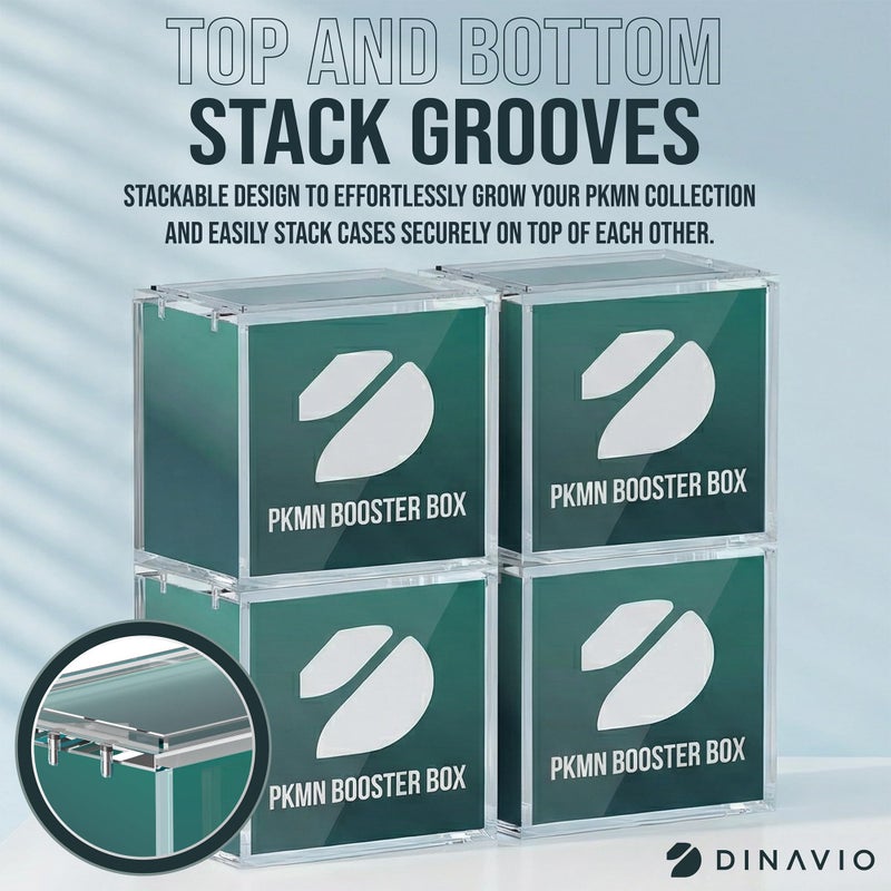 Dinavio Crafthouse PKMN Booster Box Case Acrylic Display Stackable - 8mm + 5mm Ultra Thick Acrylic with N52 Strong Magnets - PKMN Booster Box Case Protector - Compatible with PKMN Booster Boxes - Image 4