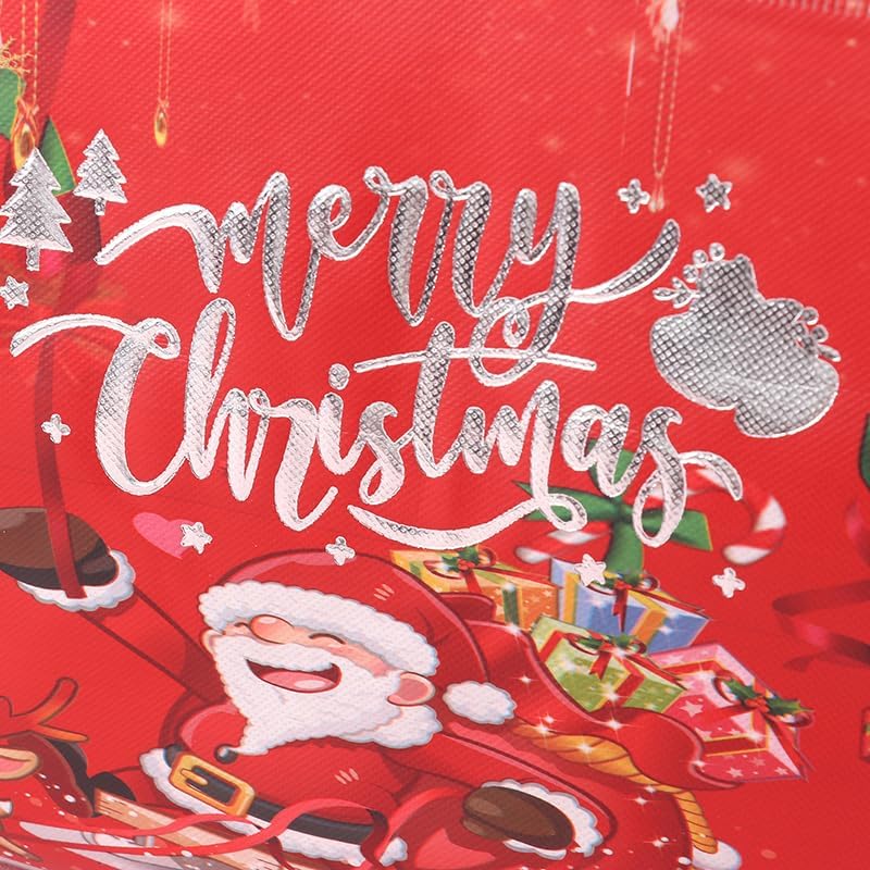 klarako Christmas Gift Bags Santa Elk Snowman Printing Non-woven Waterproof Handbag Merry Xmas Party Supplies 2024 New Year Storage Bag - Image 4